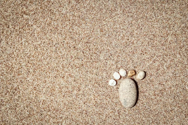 砂の海の自然を背景に美しい足跡 — ストック写真