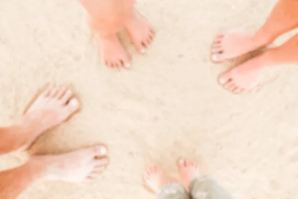 Beautiful traces with feet on sea nature background