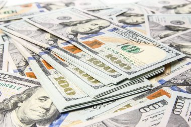 Beyaz arka planda iş doları parası