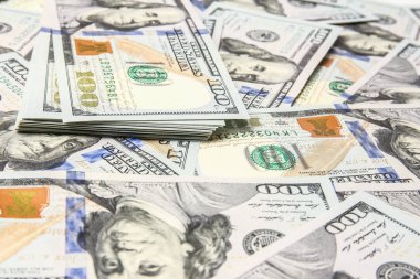Beyaz arka planda iş doları parası