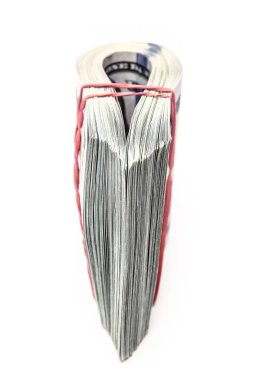 Beyaz arka planda iş doları parası