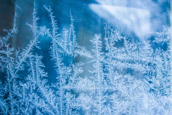 Frost på glas bakgrunden — Stockfoto