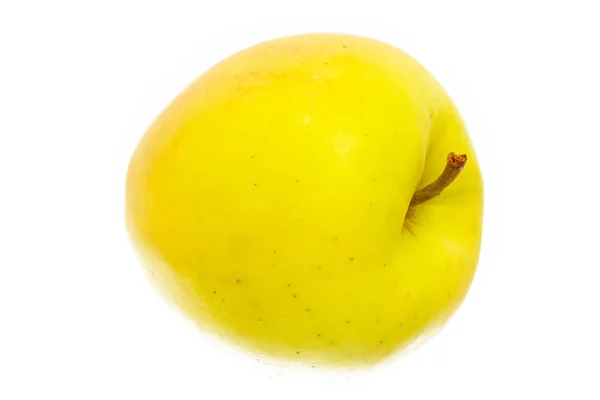 Una hermosa manzana verde sobre un fondo blanco — Foto de Stock