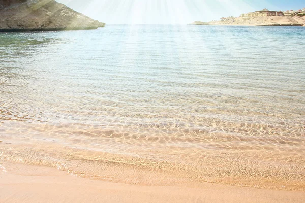 Beautifully stylish beach sea water with sand on nature backgrou — Stock Photo, Image