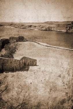 Deniz arka plan için eski fotoğraf atlama yolu