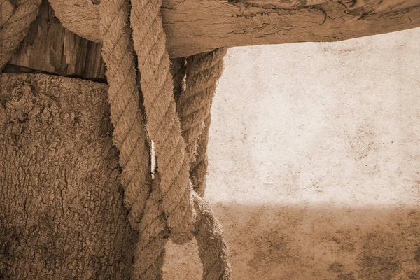 Oude foto stijlvol mooi hek op zee landschap achtergrond — Stockfoto