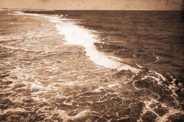 Foto antigua Hermosas olas en el fondo del paisaje marino — Foto de Stock