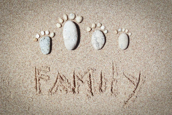 Schöne Fußabdrücke im Sand Meer Natur Hintergrund — Stockfoto