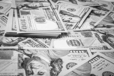 Beyaz arka planda iş doları parası