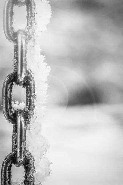 链在冬季户外公园背景 — 图库照片