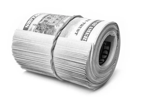 Χρήματα σε δολάρια επιχειρήσεων σε λευκό φόντο — Φωτογραφία Αρχείου