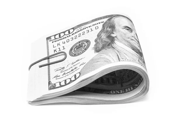 Obchodní dolar peníze na bílém pozadí — Stock fotografie