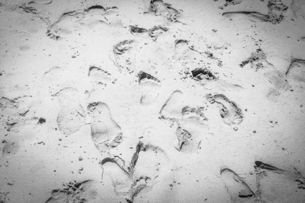 Beautiful traces with feet on sea nature background — Stock Photo, Image