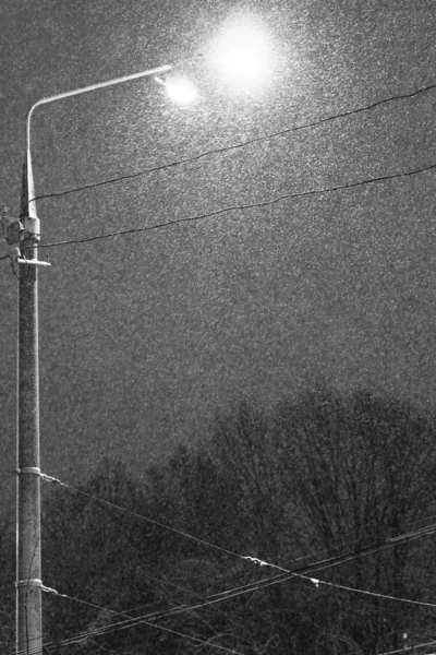 Lámpara de calle de invierno por la noche — Foto de Stock