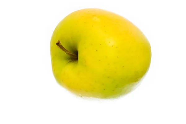 Egy gyönyörű zöld alma, fehér alapon — Stock Fotó