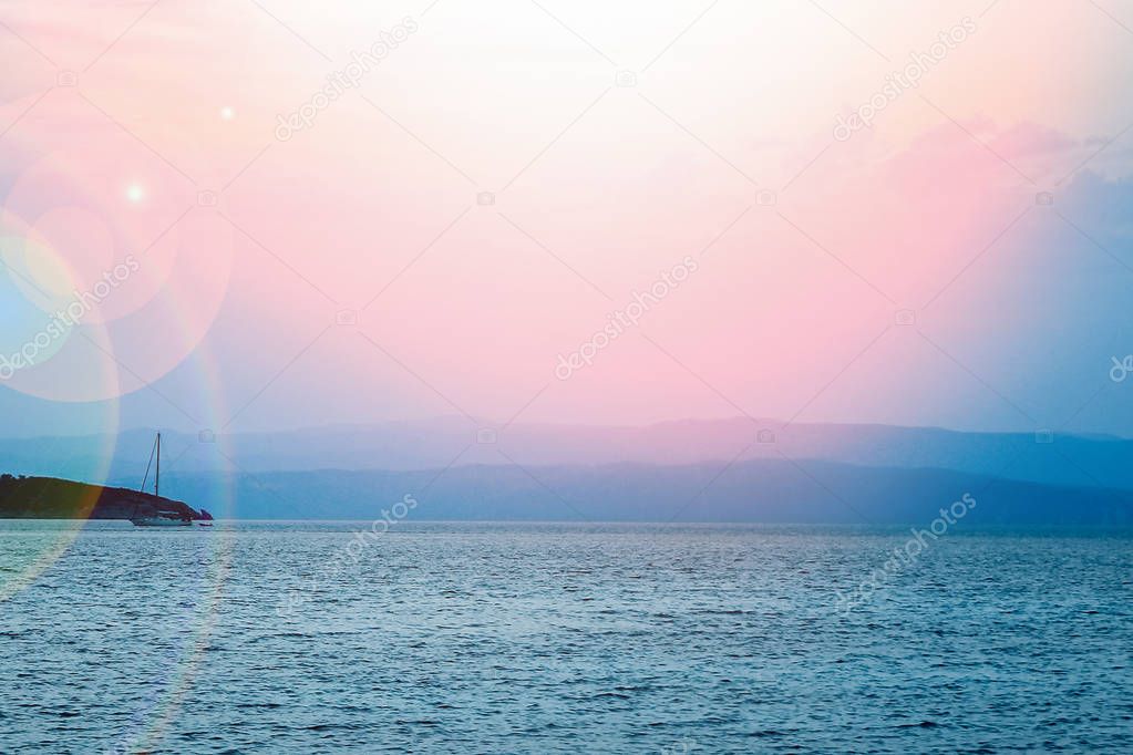 beautiful nature by the sea in greece background