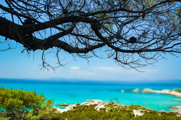 Hermoso mar en Grecia sobre fondo de la naturaleza — Foto de Stock