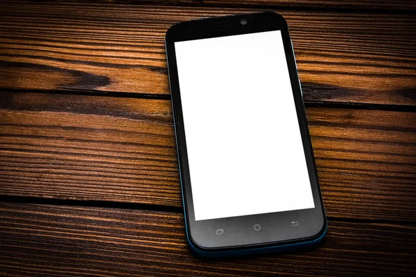 ahşap bir arka plan üzerinde güzel telefon