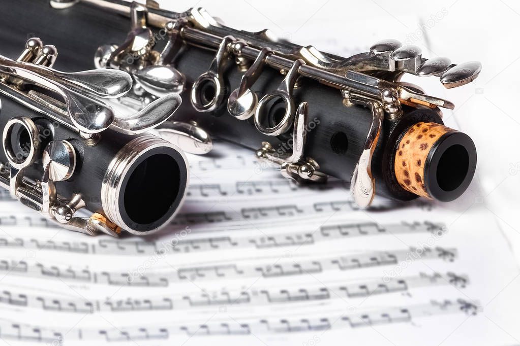 clarinet on a white background
