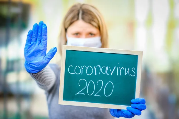 Coronavirus Ausbruch Des Coronavirus Epidemisches Virales Atemwegssyndrom Mädchenteller Händen China — Stockfoto