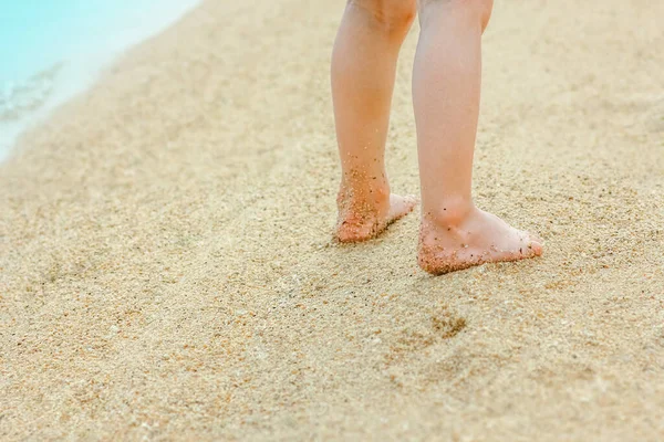 Belas Pegadas Areia Pelo Fundo Mar — Fotografia de Stock