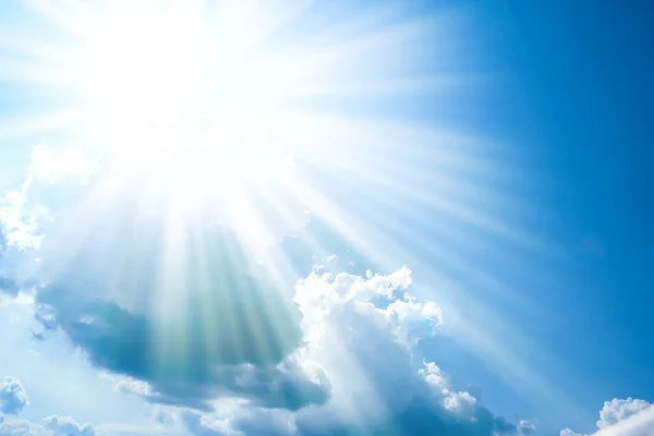 Ciel Bleu Nuages Blancs Sur Fond Temps Été Nature — Photo