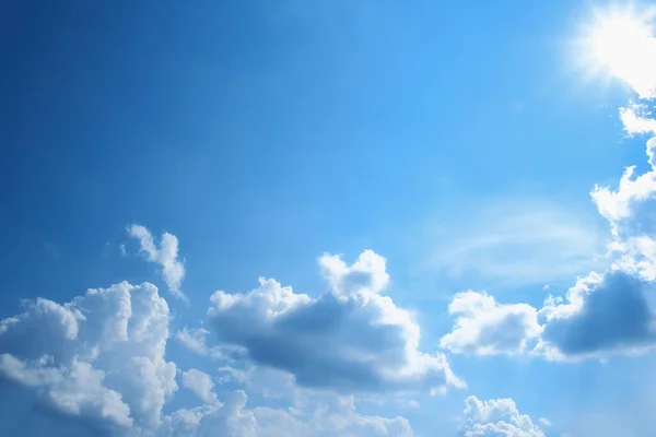 Blue Sky White Clouds Nature Summer Weather Background — Stock Photo, Image