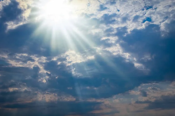 Blauer Himmel Weiße Wolken Auf Natur Sommer Wetter Hintergrund — Stockfoto