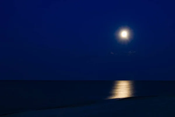 Moon Reflection Sea Nature Background Stock Photo