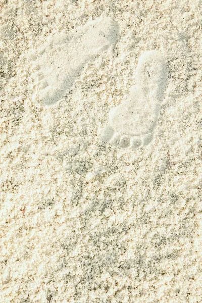 รอยเท สวยงามในทรายท นหล งทะเล — ภาพถ่ายสต็อก