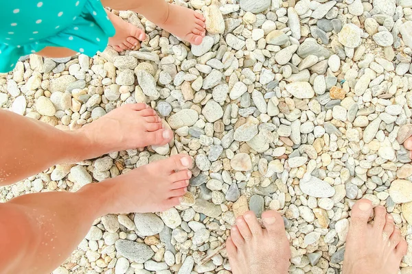 Belles Jambes Dans Sable Mer Fond Grec — Photo