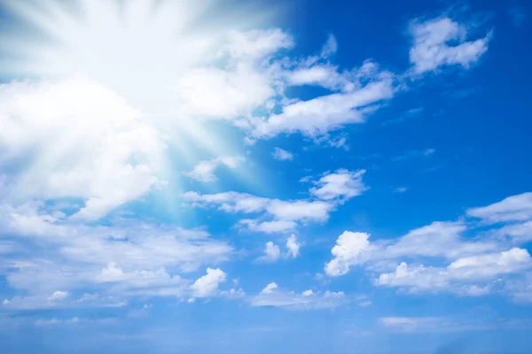 Blauer Himmel Weiße Wolken Auf Natur Sommer Wetter Hintergrund — Stockfoto