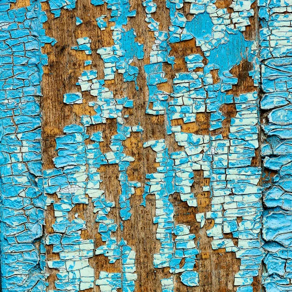 Oude Deur Peeling Blauwe Muur Retro — Stockfoto