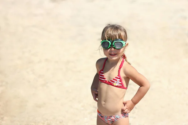 Happy Child Playing Seashore Nature — Stock Photo, Image