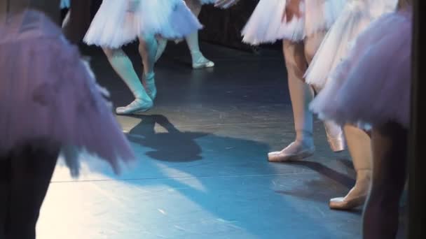 Pés Bailarinas Dançando Palco — Vídeo de Stock