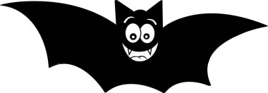 Siyah ve beyaz resimde gülümseyen yarasa.