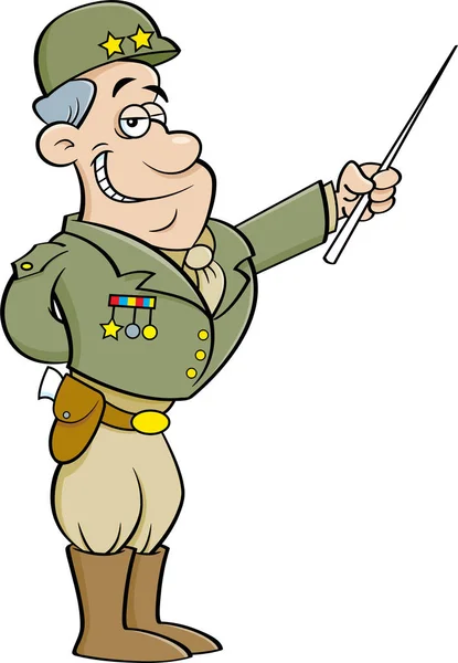 Cartoon Illustration Eines Generals Uniform — Stockvektor