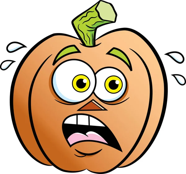 Cartoon Illustration Very Scared Jack Lantern — Stock Vector