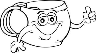 Gülümseyen ve onaylayan tıbbi bir maskenin siyah beyaz çizimi.