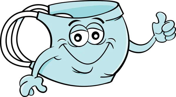 Γελοιογραφία Απεικόνιση Μιας Ιατρικής Μάσκας Χαμογελώντας Και Δίνοντας Αντίχειρες Επάνω — Διανυσματικό Αρχείο