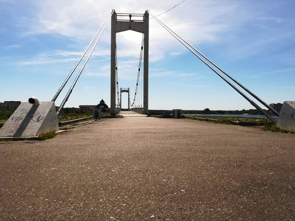 Pont Haubans Sur Rivière Malaya Kokshaga Yoshkar Ola — Photo