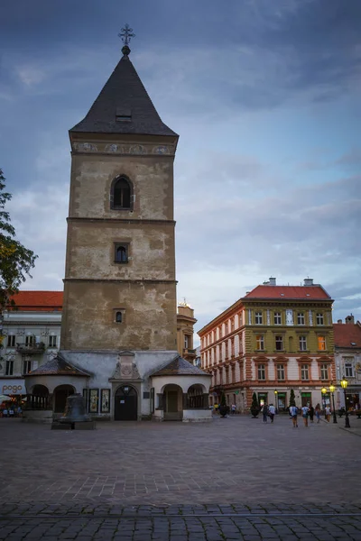 Kassa Szlovákia 2018 Augusztus Városi Torony Kassa Főterén Kelet Szlovákiában — Stock Fotó