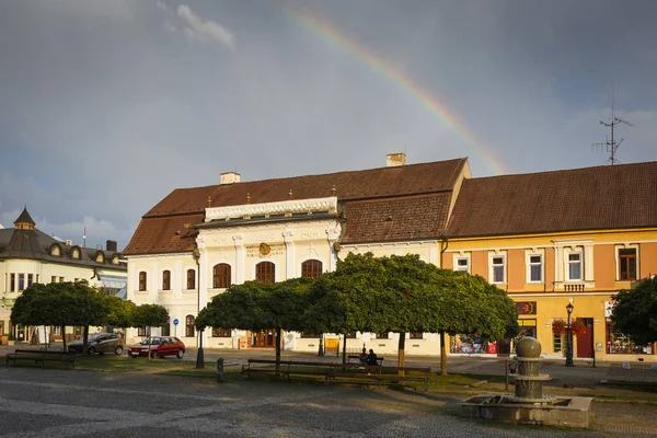 Rimavska Sobota Történelmi Turizmus Utazás Tér Utca Városháza Város Macskakő — Stock Fotó