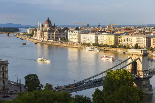 Vista Parlamento Húngaro Castelo Buda Budapeste — Fotografia de Stock