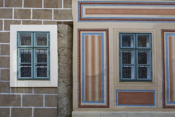 Mur Fenêtres Bâtiments Historiques Dans Vieille Ville Buda Budapest — Photo
