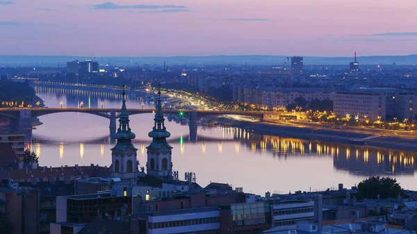 Pohled Řeky Dunaje Centru Města Budapešť Rybářské Bašty — Stock fotografie