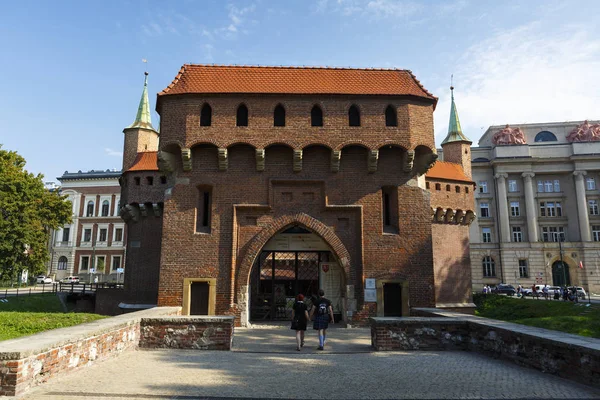 Krakkó Lengyelország 2018 Augusztus Barbican City Walls Krakow Old Town — Stock Fotó