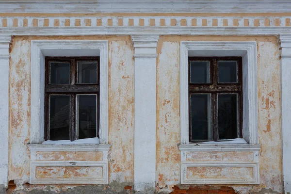 Fenêtres Une Maison Historique Dans Village Liptovsky Peter Nord Slovaquie — Photo