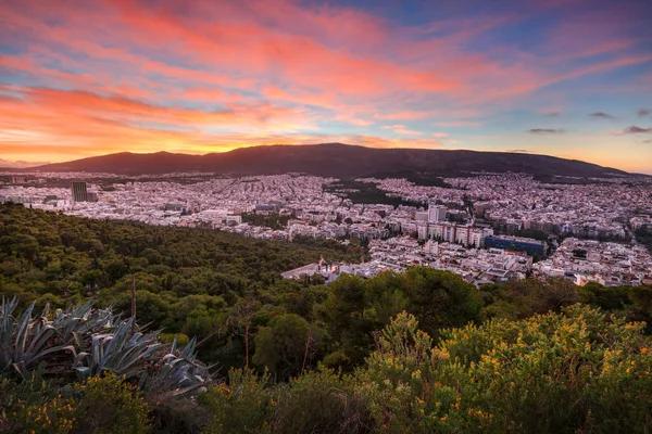 Veduta Della Montagna Atene Hymettus Dalla Collina Lycabettus All Alba — Foto Stock