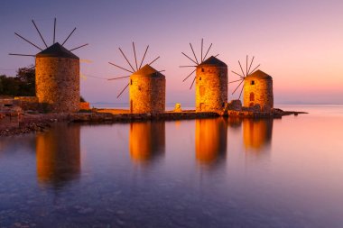 Windmills of Chios. clipart